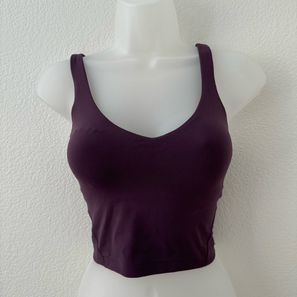 lululemon purple burgundy align padded bra workout athletic crop tank top shirt